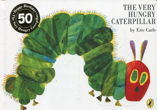 Okładka książki "The Very Hungry Caterpillar", Eric Carle